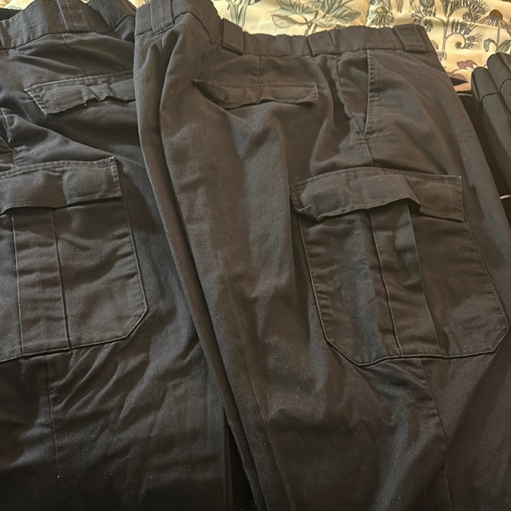 Blue Cargo Pants with Sturdy Material and Straight Fit